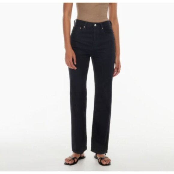 Aritzia Denim Forum The Joni High Rise Loose Jeans Black Size 23 - Picture 1 of 8